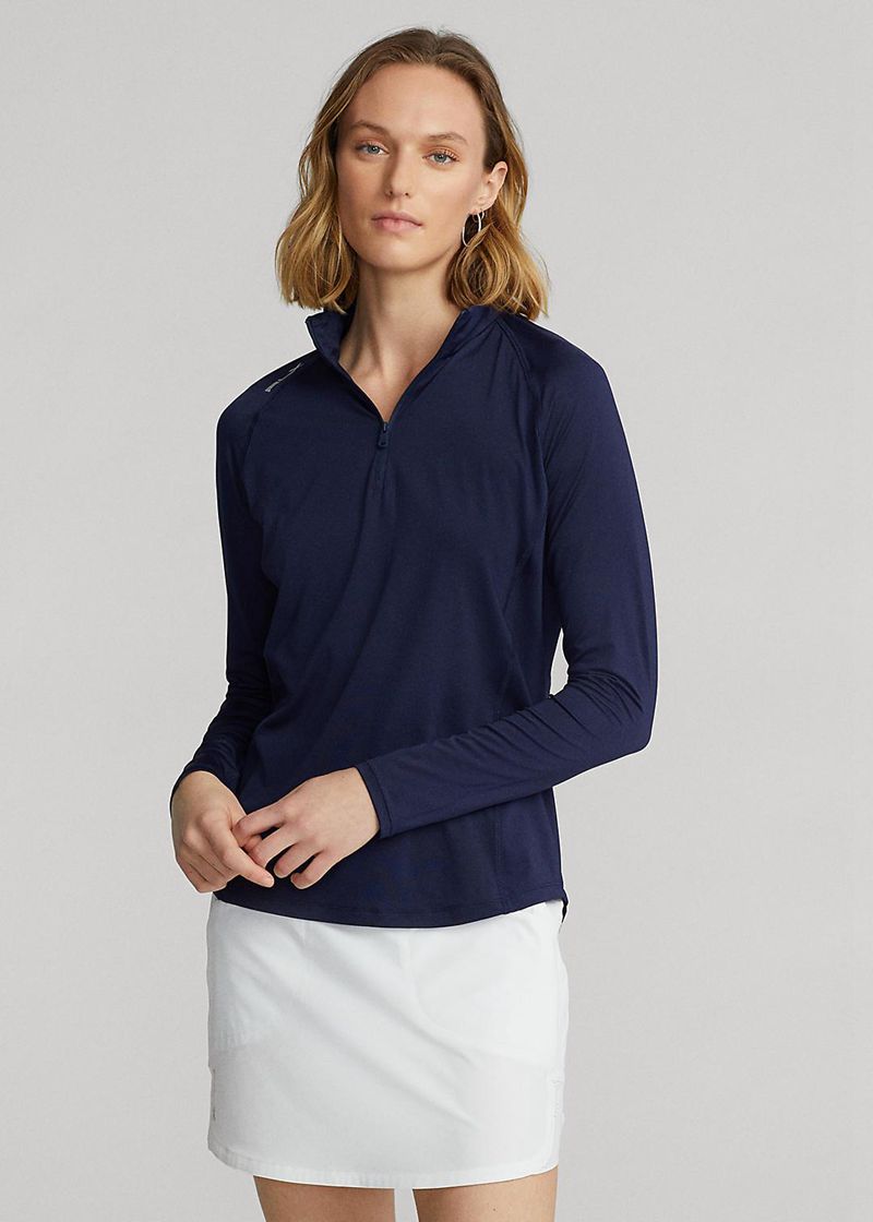 Bluza RLX Golf Damska Granatowe Jersey Quarter-Zip Pullover 279653-TYQ